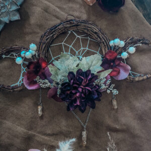 Handmade Floral Phases of the Moon Dreamcatcher